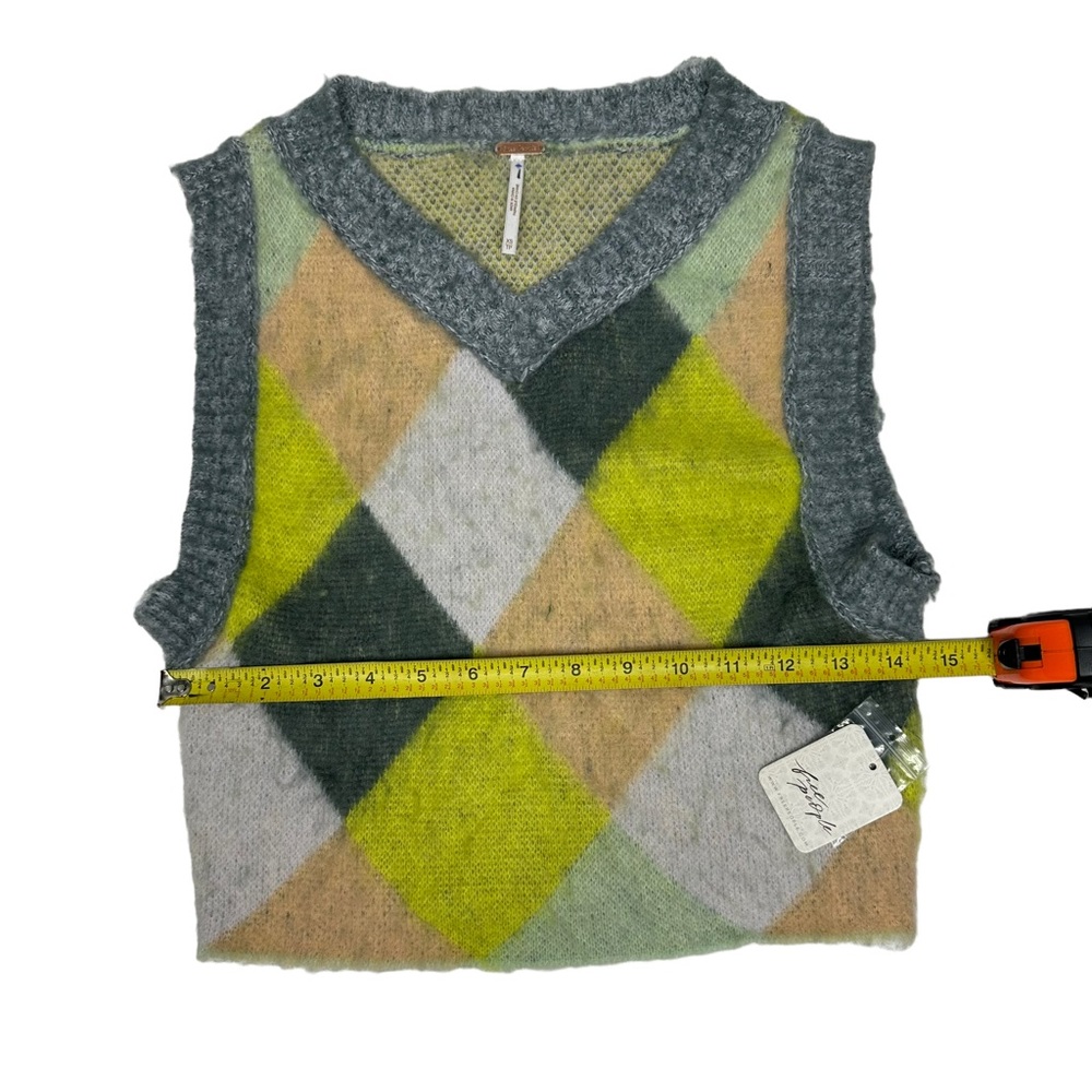 RELIST Tomorrow NWT Free People Quinn Sweater Vest in Stormy Spring Combo xs - Picture 6 of 13